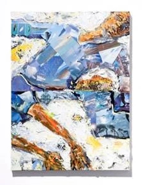 Mario Joyce (geb. 1985)  I'm in Pieces, 2024 Vintage collage, soil, and oil on canvas 121.9 x 91.4 cm
