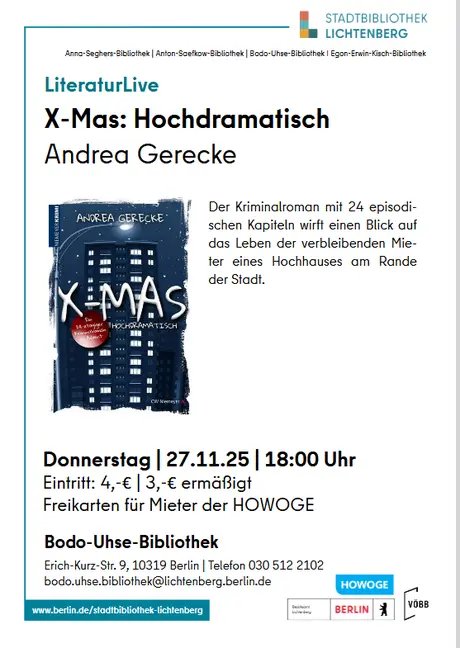 Veranstaltungen in Berlin: LiteraturLive mit "X-Mas: Hochdramatisch"