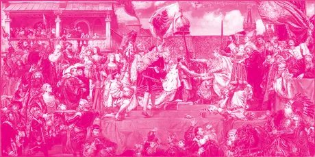 Motiv: Preußische Huldigung von Jan Matejko, 1882, Grafik: Andreas Dimmler