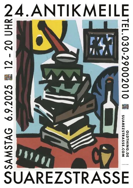 24. Antikmeile Suarezstraße, Plakat von Martin Furtwängler
