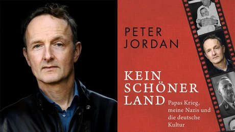 VISUAL Peter Jordan and cover of the book "No more beautiful country"