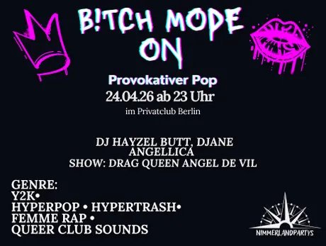 Bitchmode On  – Fierce Pop Night