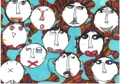 Anne-Sophie Mosch, Verrückte SchauspielerInnen, 2025, Fineliner und Marker auf Papier