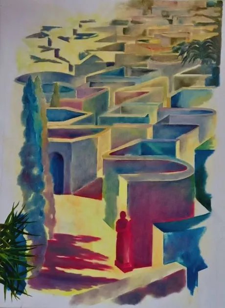 Labyrinth II ( Immaginazioni del Grand Tour ) Öl auf Leinwand 2022 cm 100 x 70_.jpg