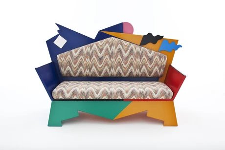Sofa von Alessandro Mendini. Mit geometrischen bunten Designs