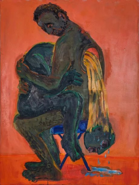 A hug not holding, 2025, Acryl und Öl auf Leinwand.001.L