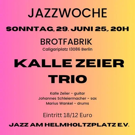POSTER Kalle Zeier Trio