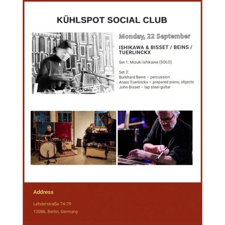 Veranstaltungen in Berlin: Ishikawa (SOLO) & Bisset/ Beins/ Tuerlinckx