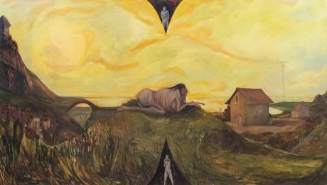 Nour El Saleh, Spleen, 2025, oil on canvas, 175 x 300 cm, 68 7/8 x 118 1/8 in, Courtesy of the Artist & GNYP Gallery, Credits Ludger Paffrath