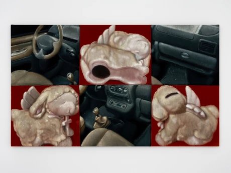 Fucking joyride, 2025 Oil on velvet 140.5 x 240.5 x 6 cm 55 1/4 x 94 3/4 x 2 3/8 in (CI-IW-1851