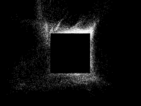 Antoine Schmitt, Black Square, generative video, still, 2016.