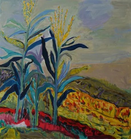 Miae Kim - ohne Titel 2025 Öl auf Leinwand, 93 x 90 cm