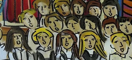 Chorsänger:innen, gemalt