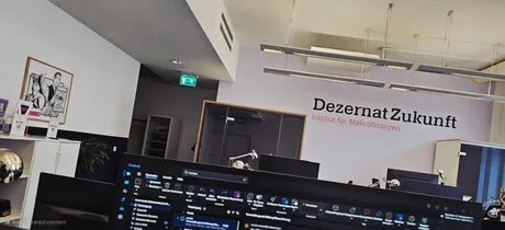 Im Büro des Dezernat Zukunft werden wir in entspannter Atmosphäre über den Welthandel diskutieren