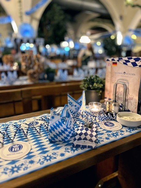 Gedeckter Tisch im Hofbräu Wirtshaus Berlin