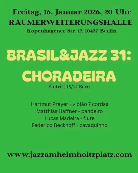 Brasil&Jazz 31: Choradeira - Flyer
