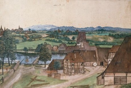 Albrecht Dürer, Die Drahtziehmühle, 1489 - 1494, Aquarell