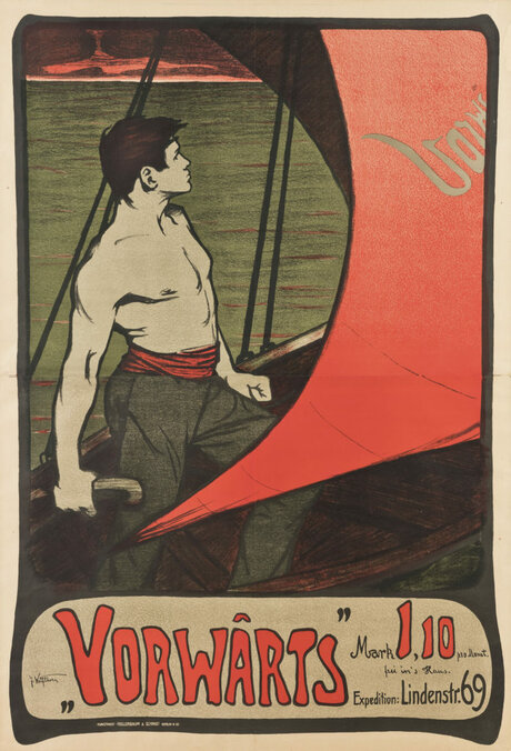 Julie Wolfthorn, Plakat Vorwärts, vor 1902, Bröhan-Museum, Berlin, Foto Martin Adam, Berlin