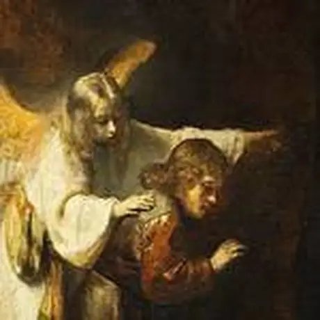 Rembrandt (Werkstatt) und Joshua Reynolds (Überarbeitung), Die Vision Daniels (Detail). Um 1650/60 und um 1780