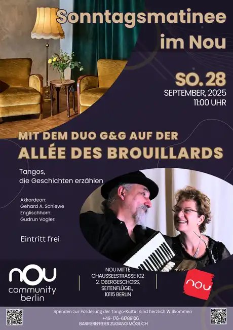 Veranstaltungen in Berlin: Sonntagsmatinee im Nou Mitte – Duo G&G