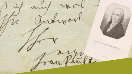 Autograph und Porträt von Jean Paul