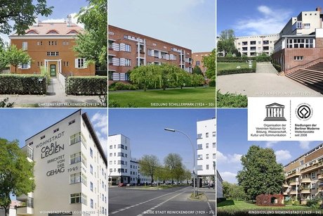 Collage zum UNESCO-Welterbe "Siedlungen der Berliner Moderne"