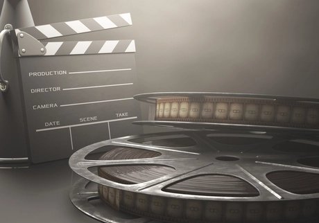 Filmrolle und Regieklappe