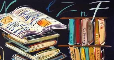 Bücher, gemalt