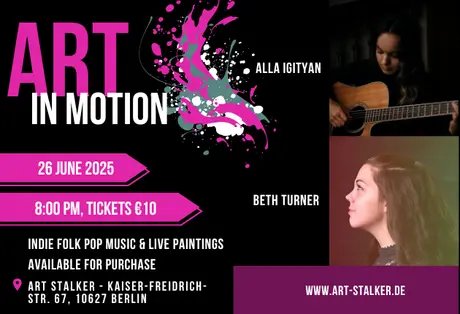 KEY VISUAL Beth Turner und Alla Igityan - Indie, Folk, Pop + Live Painting