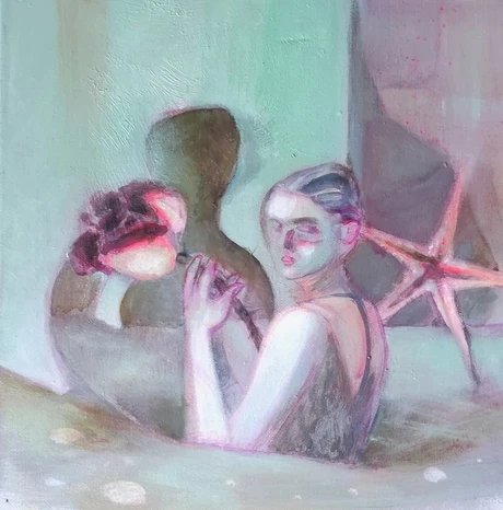 Evelyn Bauer, Zwischen Rose und Stern, 2025, Acryl auf LW, 30x30cm