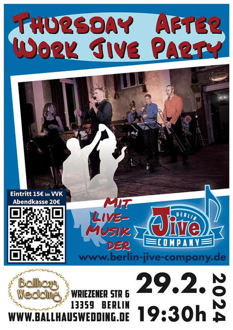 Veranstaltungen in Berlin: Thursday After Work Jive Party mit Live Musik der Jive-Company