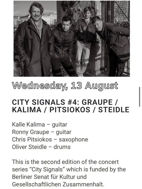 POSTER CITY SIGNALS #4: GRAUPE / KALIMA / PITSIOKOS / STEIDLE