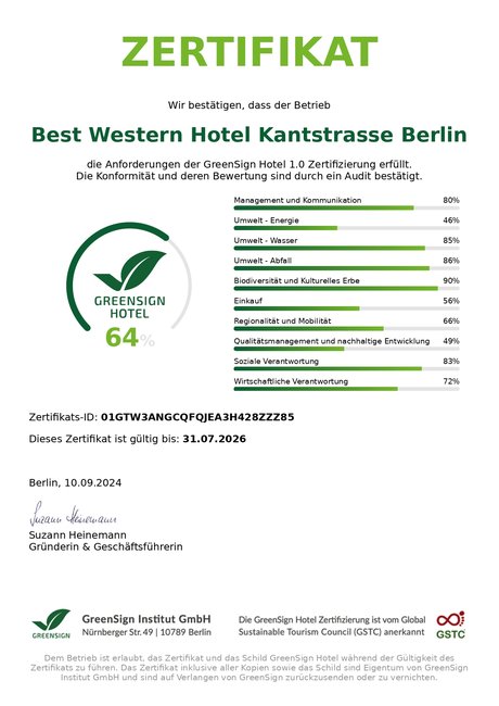 GreenSign Zertifikat