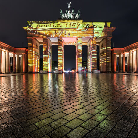 La Puerta de Brandenburgo en Berlín durante el Festival de las Luces