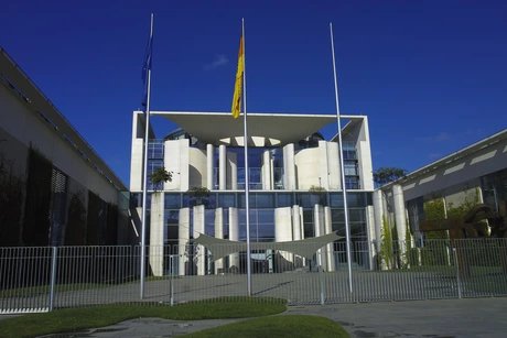 Flags in front of the German Chancellery