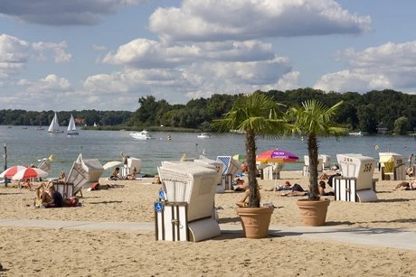 Beach and swimming Strandbad Wannsee in Berlin