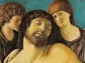 Giovanni Bellini, Der tote Christus, von zwei Engeln gestützt, Detail, um 1470-1475