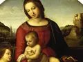 Raffael, Maria mit dem Kind, Johannes dem Täufer und einem Heiligen Knaben / Madonna Terranuova, Detail Raffael, Maria mit dem Kind, Johannes dem Täufer und einem Heiligen Knaben / Madonna Terranuova, Detail