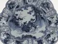 Kleine Platte in Fächerform (Detail), Delft, „De Grieksche A“, Samuel van Eenhorn, Fayence