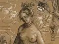 Lucas Cranach der Ältere, Venus und Cupido, Detail, 1509, Farbholzschnitt von zwei Druckplatten auf Papier (vergé) Lucas Cranach der Ältere, Venus und Cupido, Detail, 1509, Farbholzschnitt von zwei Druckplatten auf Papier (vergé)