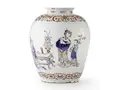 Vase mit chinesischen Figurenszenen, Delft, „Het Moriaenshooft“, Rochus Jacobsz Hoppesteyn, um 1686/90