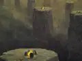 Zdzisław Beksiński, AC75, Detail, 1975, Öl auf Hartfaserplatte