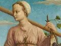 Ferraresischer Meister, Die Muse Polyhymni, Detail Ferraresischer Meister, Die Muse Polyhymni, Detail