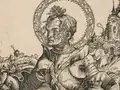 Lucas Cranach der Ältere, Heiliger Georg, stehend, Detail, 1506, Holzschnitt Lucas Cranach der Ältere, Heiliger Georg, stehend, Detail, 1506, Holzschnitt
