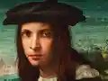 Rosso Fiorentino, Bildnis eines jungen Mannes, Detail, um 1516/18