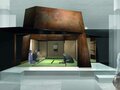 Entwurf für das Teehaus im Bereich Asien im Ausstellungsmodul zu japanischer Kunst