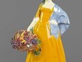 Dame mit Tuch und Blumen, Wiener Kunstkeramische Werkstätte, 1912, Johanna Meier-Michel (Zuschr.)