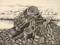 Michael Kny. Sächsisches Babel, 1981, Tusche auf Papier, 27,5 × 34 cm