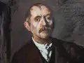 Lovis Corinth, Selbstbildnis vor der Staffelei, Detail, 1919, Öl auf Leinwand