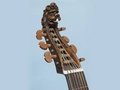Geschnitzer Löwenkopf der Bass-Viola da gamba von Gregorius Karpp, Königsberg, 1693